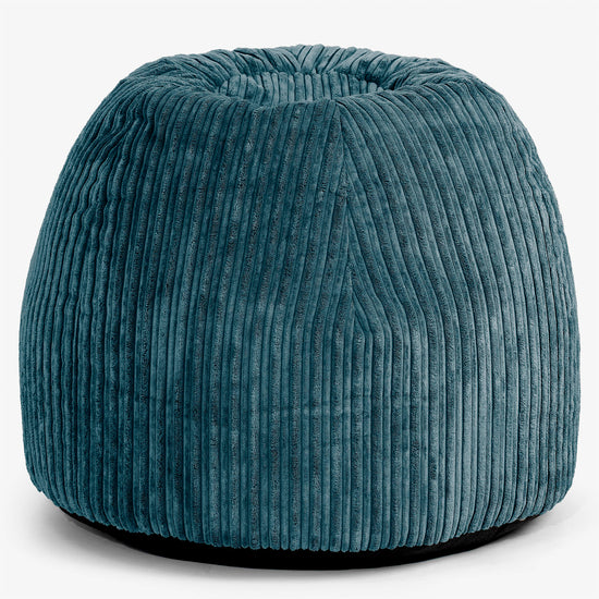 Desk Chair Pouf - Cord Teal Blue 01