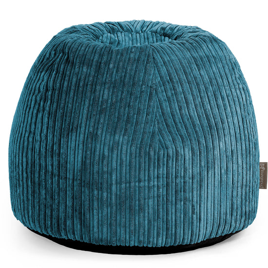 Desk Chair Pouf - Cord Teal Blue 01