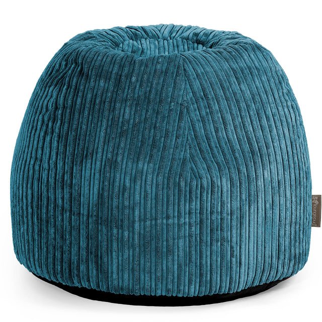 Desk Chair Pouf - Cord Teal Blue 01