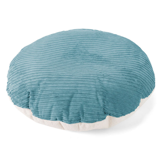 Flexforma Junior Children's Round Floor Cushion Bean Bag 2-14 yr - Boucle & Cord Aegean Blue 01