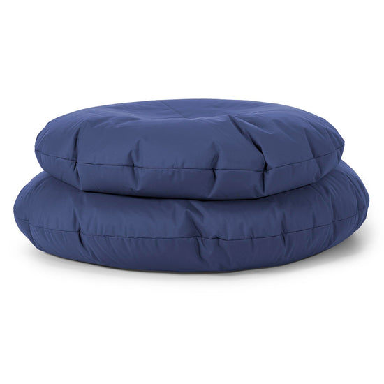 Flexforma Adult Round Floor Cushion Bean Bag - Easy Clean Navy Blue 01