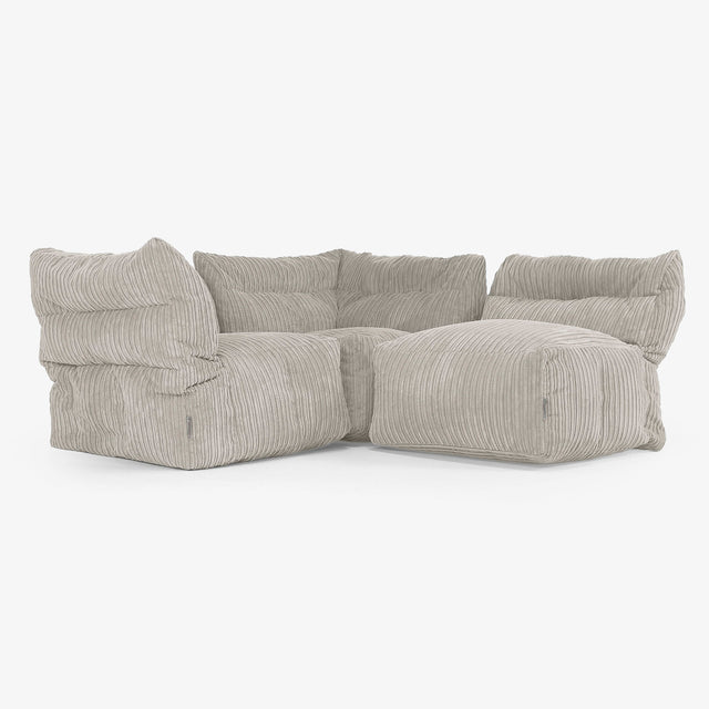 3 Piece Multi Modular Sofa Set - Cord Mink 01