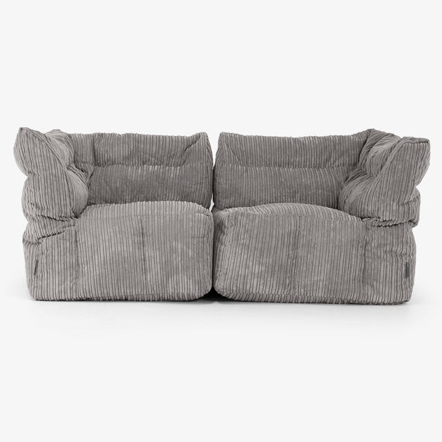 2 Piece Modular Sofa Set - Cord Graphite Grey 01