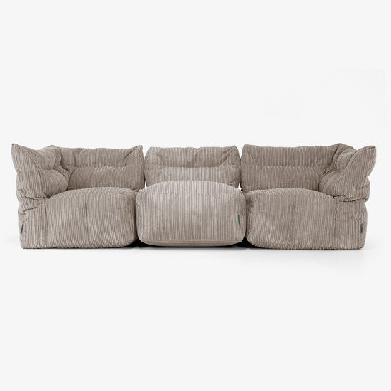 3 Piece Multi Modular Sofa Set - Cord Dovetail Grey 04
