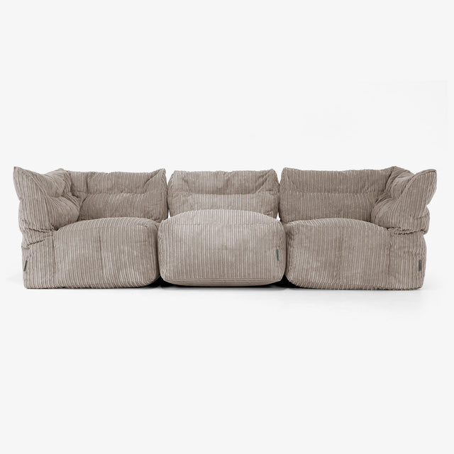 3 Piece Multi Modular Sofa Set - Cord Dovetail Grey 04