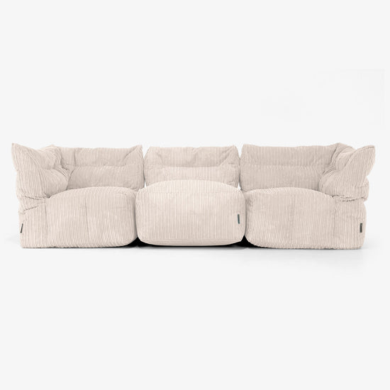 3 Piece Multi Modular Sofa Set - Cord Ivory 04