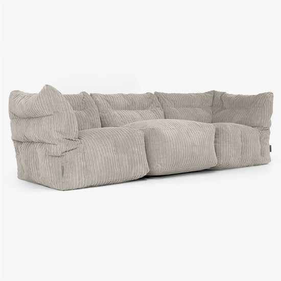3 Piece Multi Modular Sofa Set - Cord Mink 03