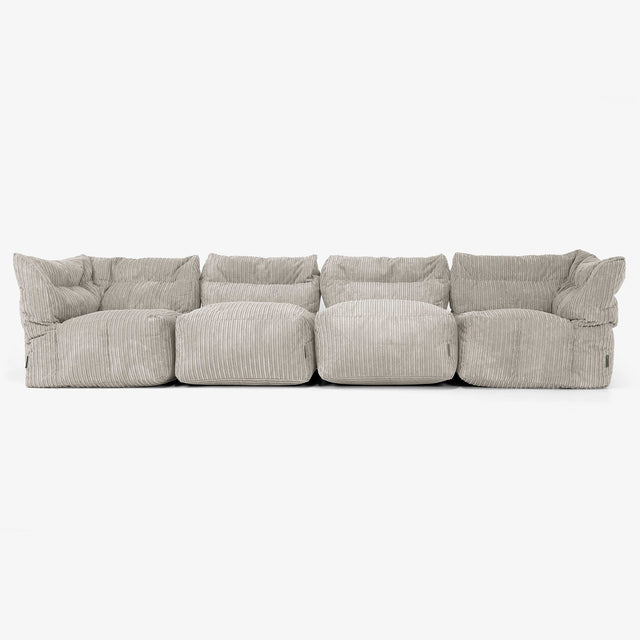 4 Piece Multi Modular Sofa Set - Cord Mink 01