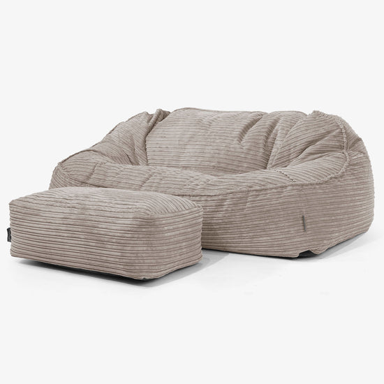 Sloucher Oversized Bean Bag Sofa - Cord Dovetail Grey 02