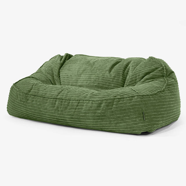 Sloucher Oversized Bean Bag Sofa - Cord Forest Green 01