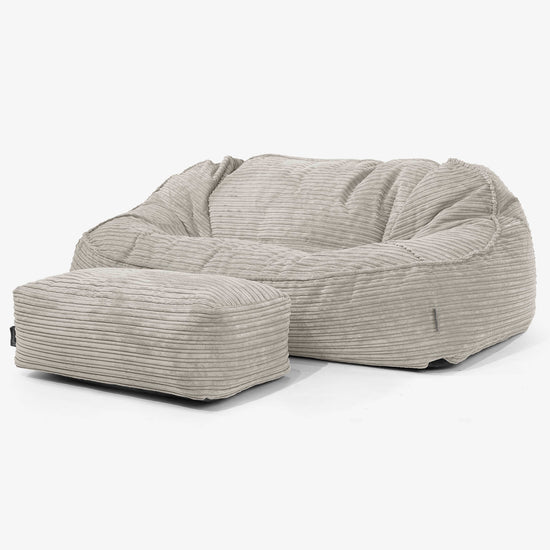 Sloucher Oversized Bean Bag Sofa - Cord Mink 02