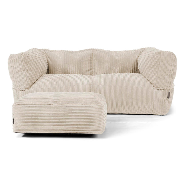 The 2 Seater Albert Sofa Bean Bag - Cord Cream
