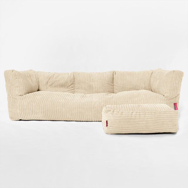 The 3 Seater Albert Sofa Bean Bag - Cord Cream