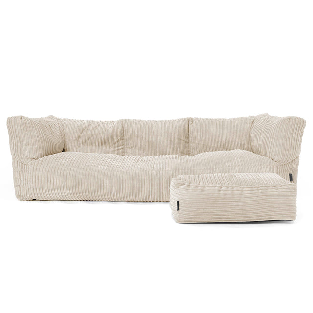 The 3 Seater Albert Sofa Bean Bag - Cord Cream