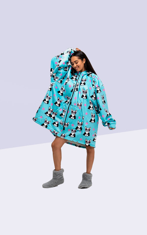 Oversized Zip Up Hoodie Blanket Sweatshirt for Men or Women