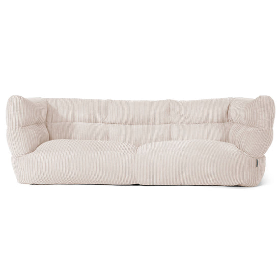 Louis 3 Seater Sofa Bean Bag - Cord Ivory 01
