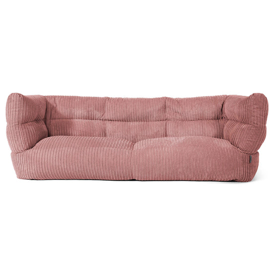 Louis 3 Seater Sofa Bean Bag - Cord Peach 01