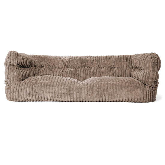 Louis 3 Seater Sofa Bean Bag - Ultra Plush Cord Minky 01