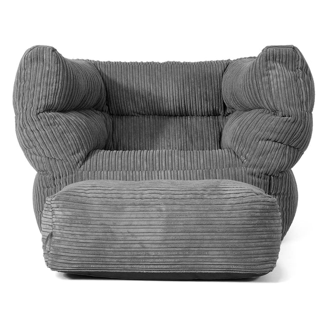 Louis Armchair Bean Bag - Cord Slate Grey 02