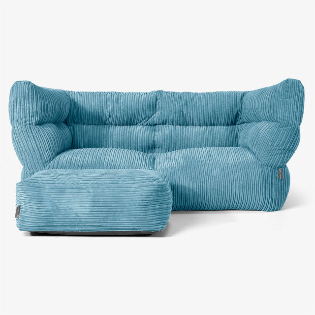 The 2 Seater Albert Sofa Bean Bag 2.0 - Cord Aegean Blue 02