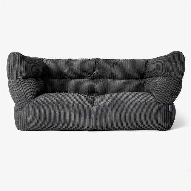 The 2 Seater Albert Sofa Bean Bag 2.0 - Cord Black 01