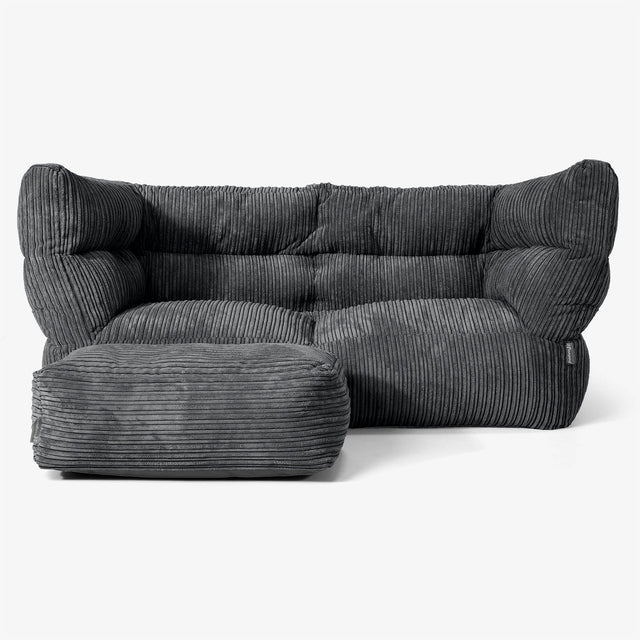 The 2 Seater Albert Sofa Bean Bag 2.0 - Cord Black 02