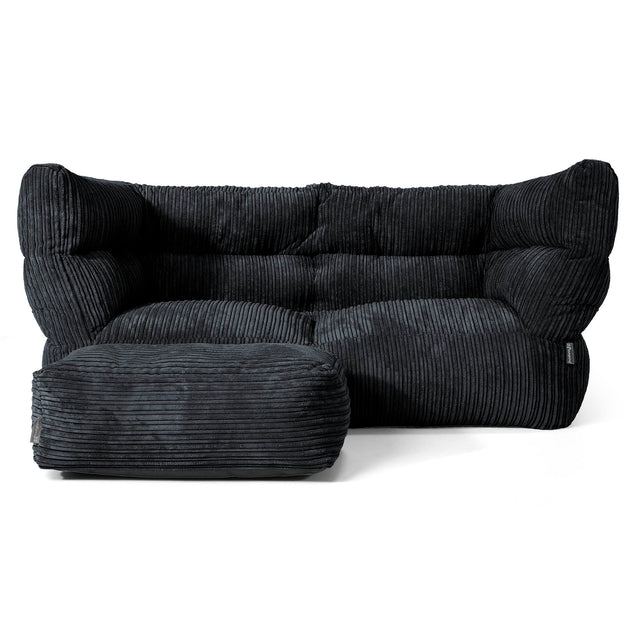 The 2 Seater Albert Sofa Bean Bag 2.0 - Cord Black 02