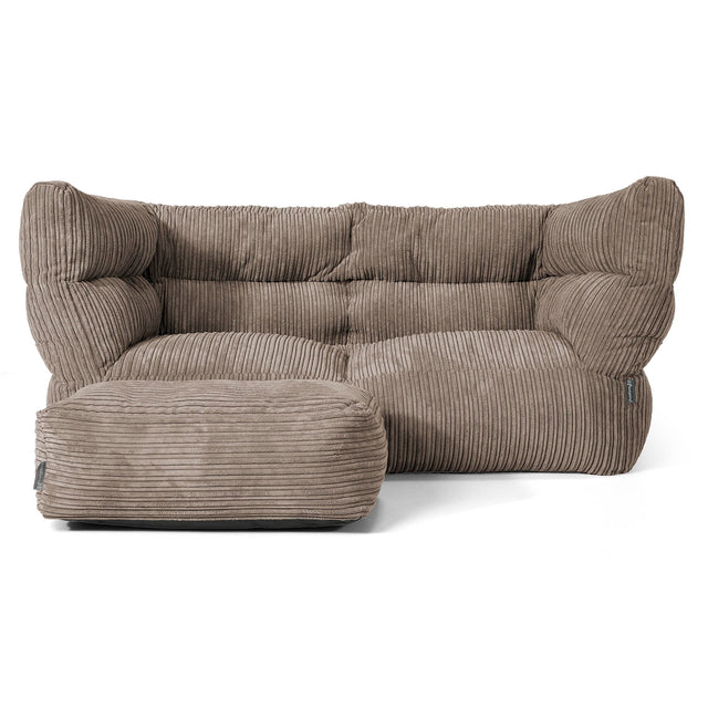 The 2 Seater Albert Sofa Bean Bag 2.0 - Cord Dovetail Grey 02