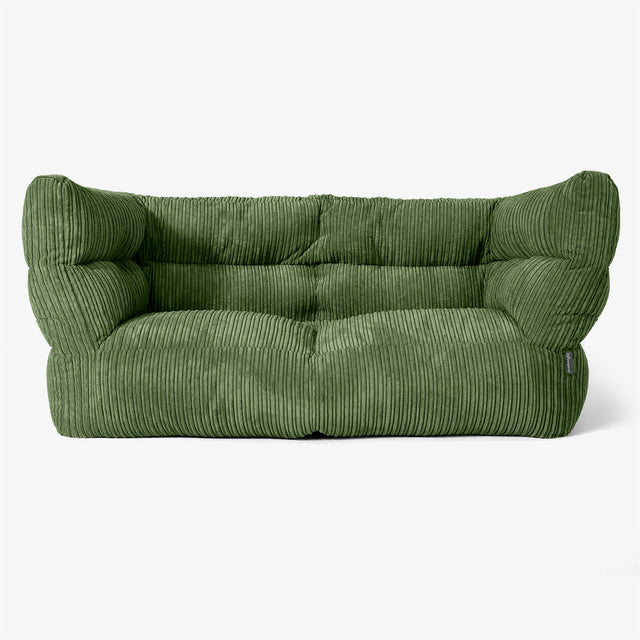 The 2 Seater Albert Sofa Bean Bag 2.0 - Cord Forest Green 01