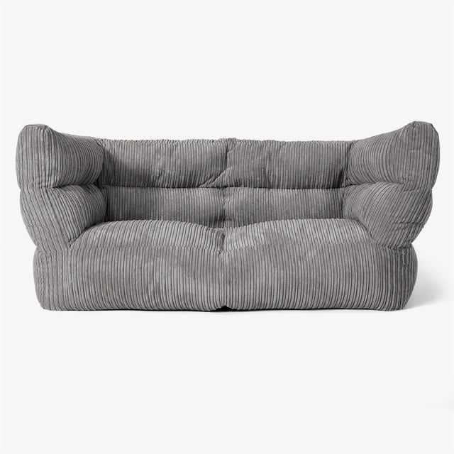 The 2 Seater Albert Sofa Bean Bag 2.0 - Cord Graphite Grey 01