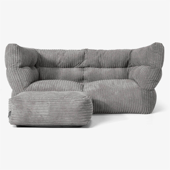 The 2 Seater Albert Sofa Bean Bag 2.0 - Cord Graphite Grey 02