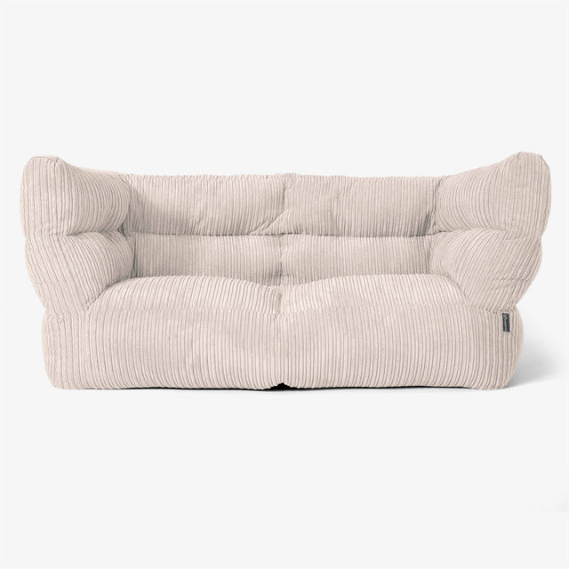 The 2 Seater Albert Sofa Bean Bag 2.0 - Cord Ivory 01