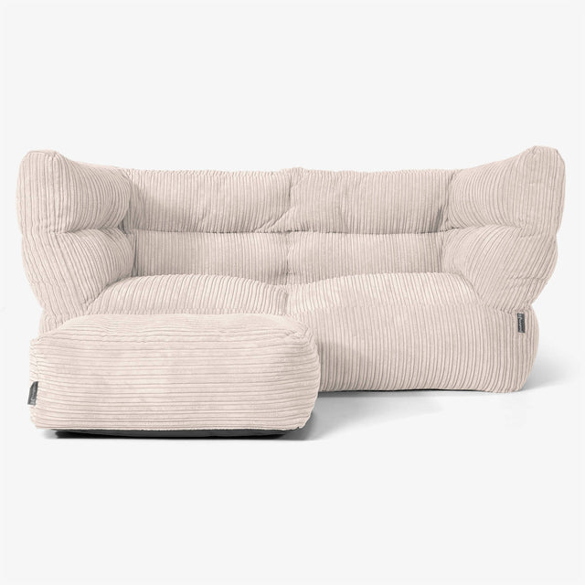 The 2 Seater Albert Sofa Bean Bag 2.0 - Cord Ivory 02