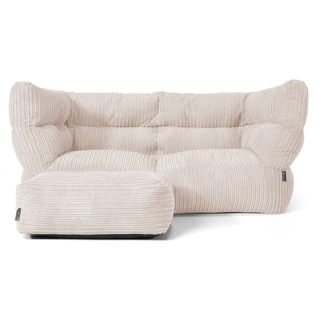 The 2 Seater Albert Sofa Bean Bag 2.0 - Cord Ivory 02