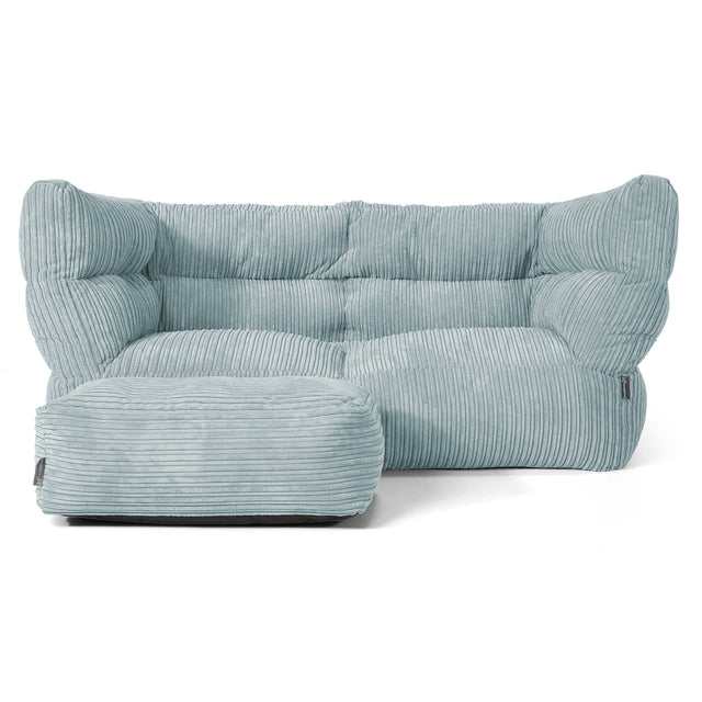 The 2 Seater Albert Sofa Bean Bag 2.0 - Cord Mint Green 02