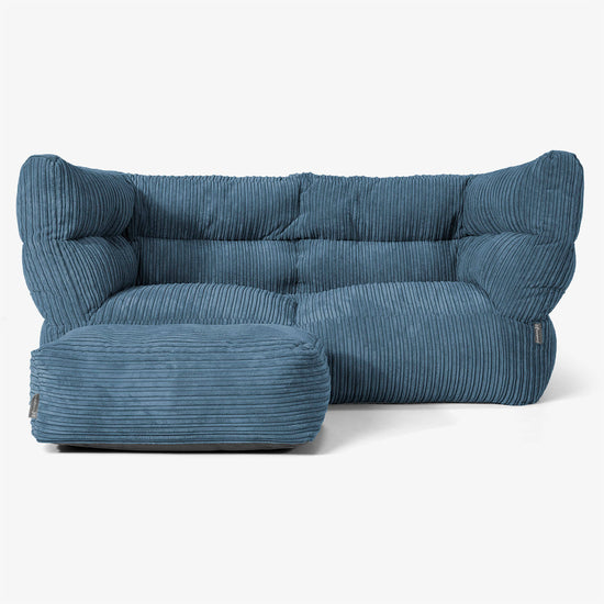The 2 Seater Albert Sofa Bean Bag 2.0 - Cord Navy Blue 02