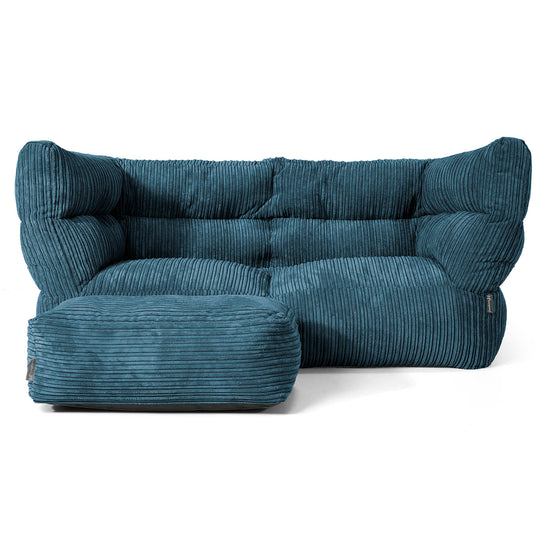 The 2 Seater Albert Sofa Bean Bag 2.0 - Cord Navy Blue 02