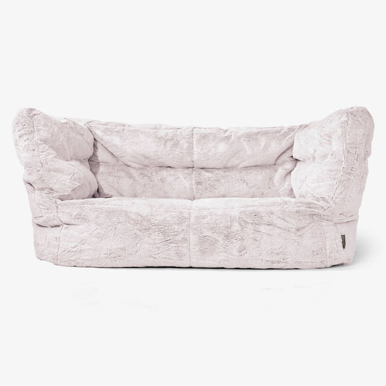 The 2 Seater Albert Sofa Bean Bag 2.0 - Fluffy Faux Fur Rabbit Dusty Pink 01