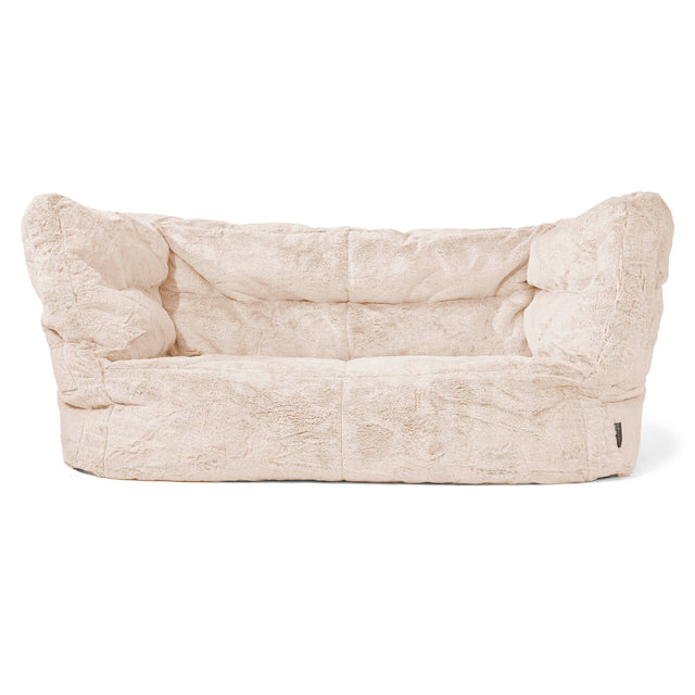 The 2 Seater Albert Sofa Bean Bag 2.0 - Fluffy Faux Fur Rabbit White 01