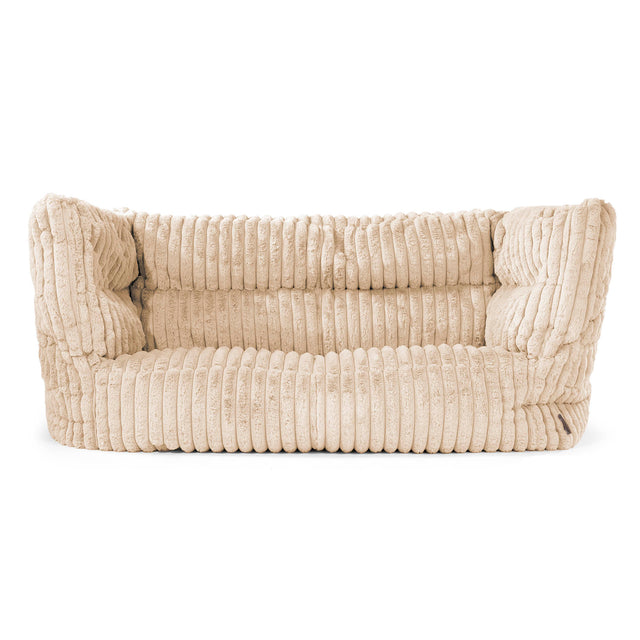 The 2 Seater Albert Sofa Bean Bag 2.0 - Ultra Plush Cord Cream 01