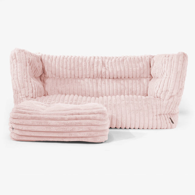 The 2 Seater Albert Sofa Bean Bag 2.0 - Ultra Plush Cord Dusty Pink 02