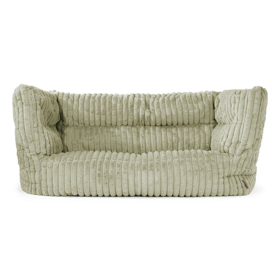 The 2 Seater Albert Sofa Bean Bag 2.0 - Ultra Plush Cord Sage Green 01