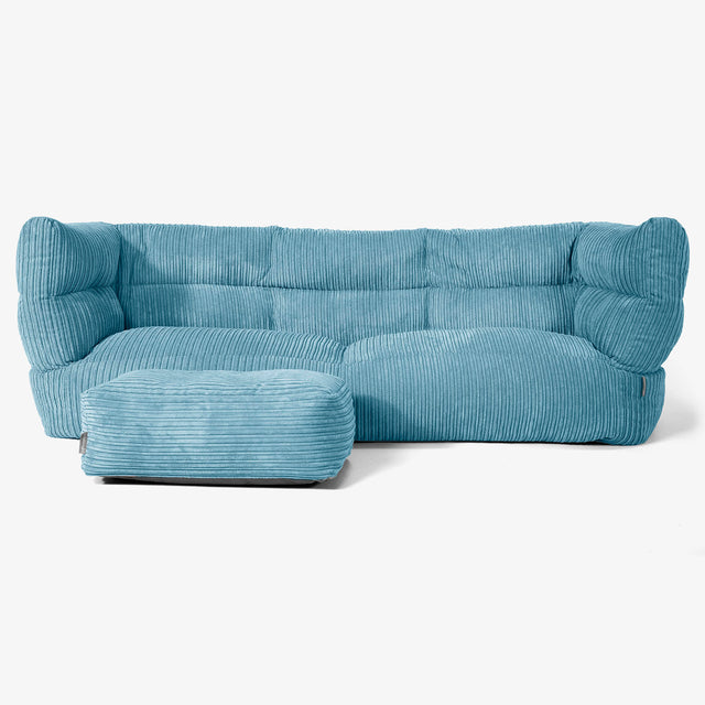 The 3 Seater Albert Sofa Bean Bag 2.0 - Cord Aegean Blue 02