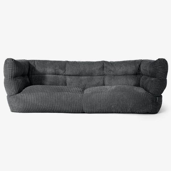 The 3 Seater Albert Sofa Bean Bag 2.0 - Cord Black 01