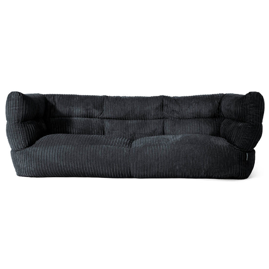 The 3 Seater Albert Sofa Bean Bag 2.0 - Cord Black 01