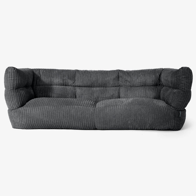 The 3 Seater Albert Sofa Bean Bag 2.0 - Cord Black 01