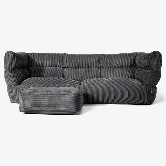 The 3 Seater Albert Sofa Bean Bag 2.0 - Cord Black 02