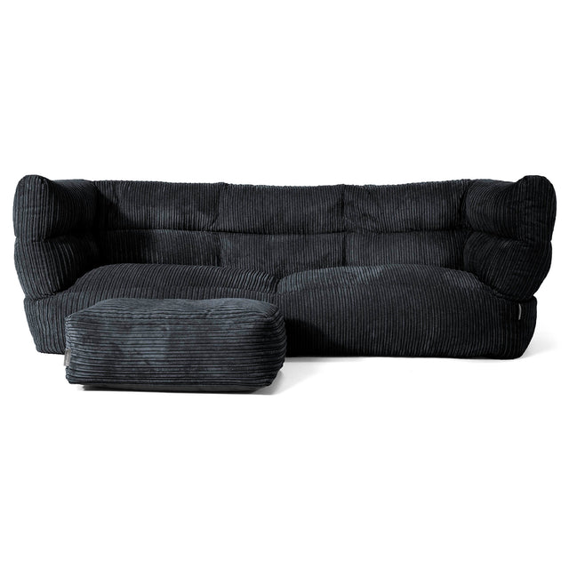The 3 Seater Albert Sofa Bean Bag 2.0 - Cord Black 02