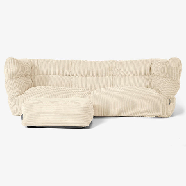The 3 Seater Albert Sofa Bean Bag 2.0 - Cord Cream 02