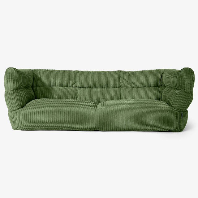 The 3 Seater Albert Sofa Bean Bag 2.0 - Cord Forest Green 01